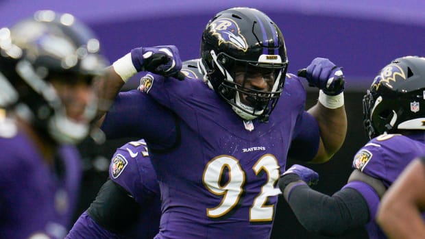 Baltimnore Ravens defensive tackle Justin Madubuike